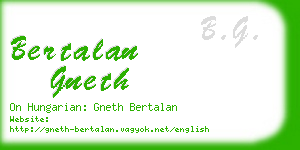 bertalan gneth business card